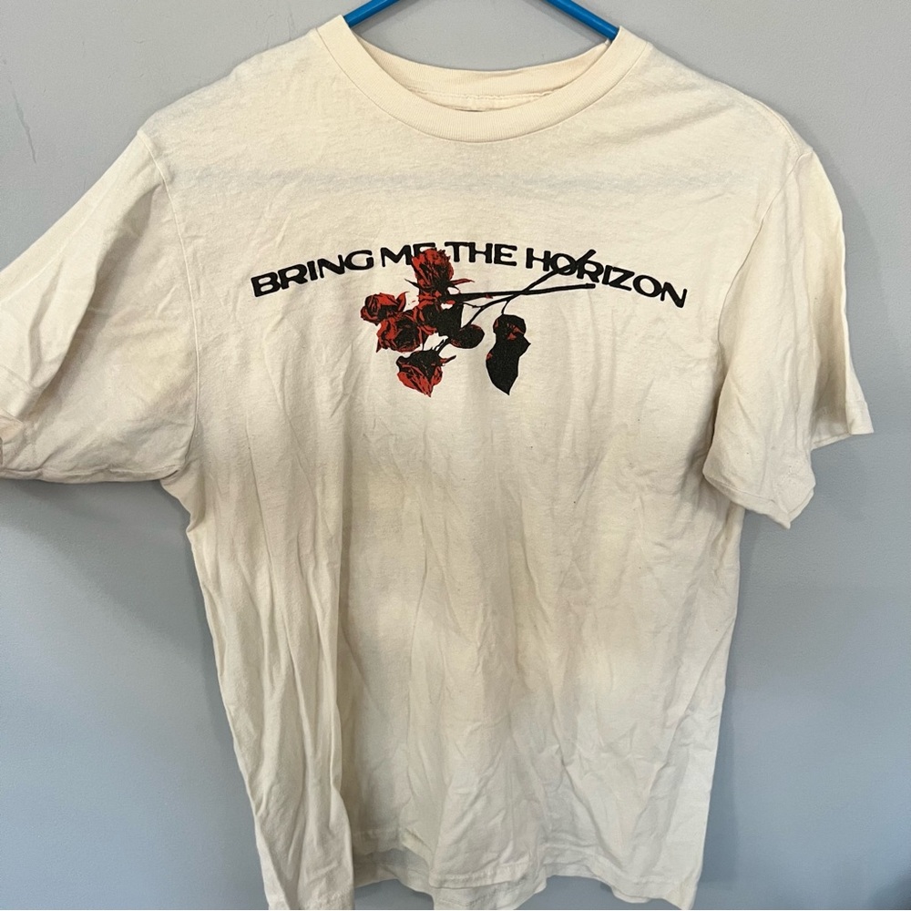 Bring me the horizon white shirt with roses